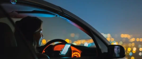 Car dashboard displaying ADAS alerts such as lane departure warning and adaptive cruise control.